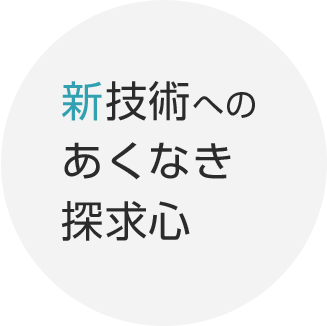 新技術へのあくなき探究心